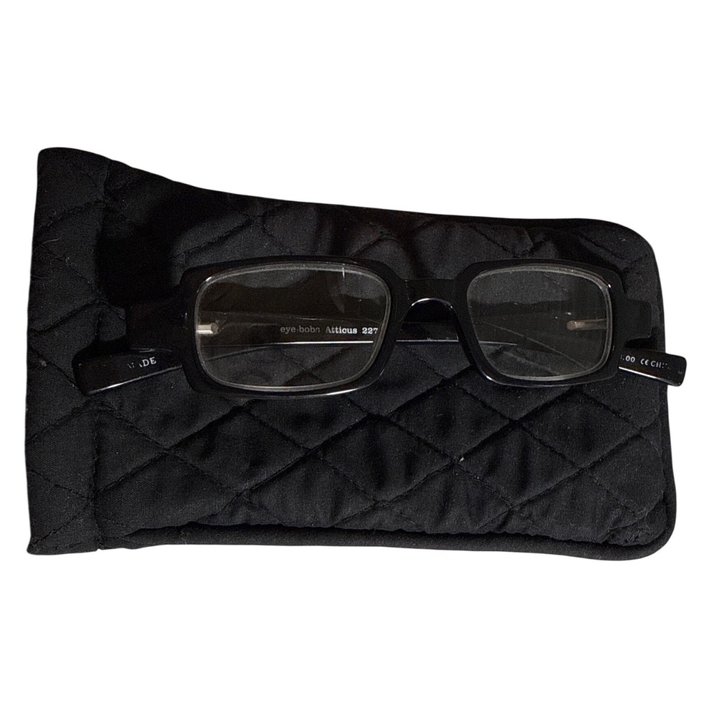 Eyebobs Atticus 2276 Black Rectangle Reading Glasses +2.00 Magnification Case